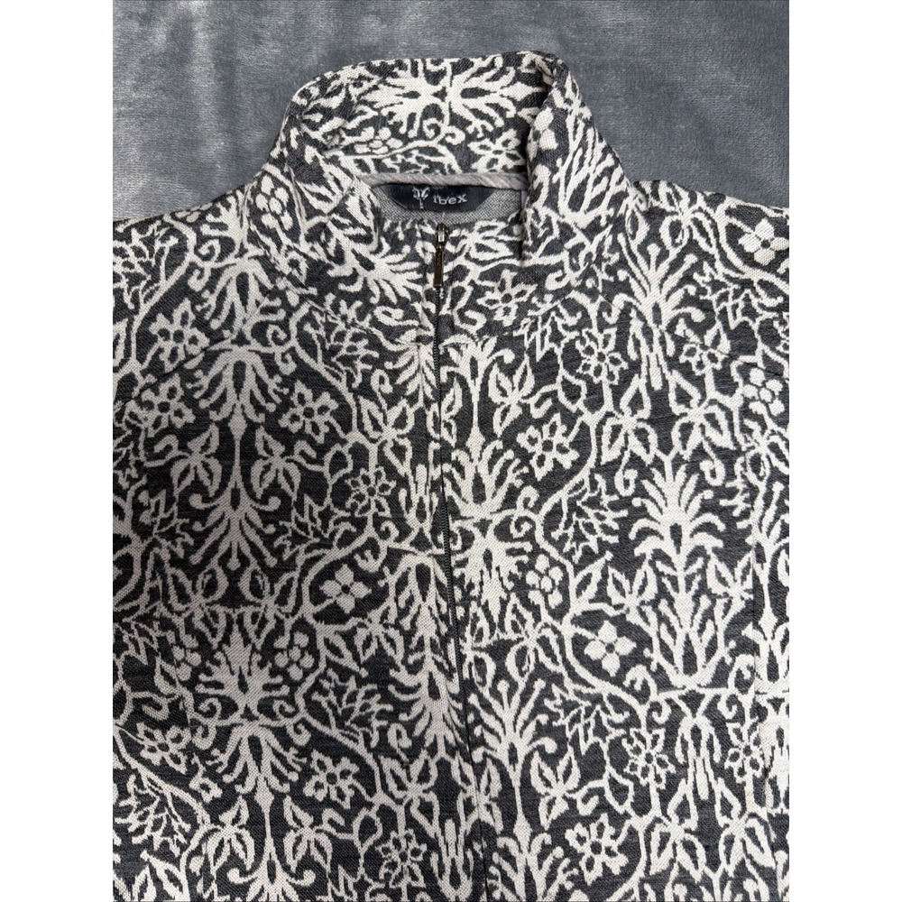 Ibex Merino Wool Patterned Full Zip Women's Sweater Jacket Large - Picture 11 of 12